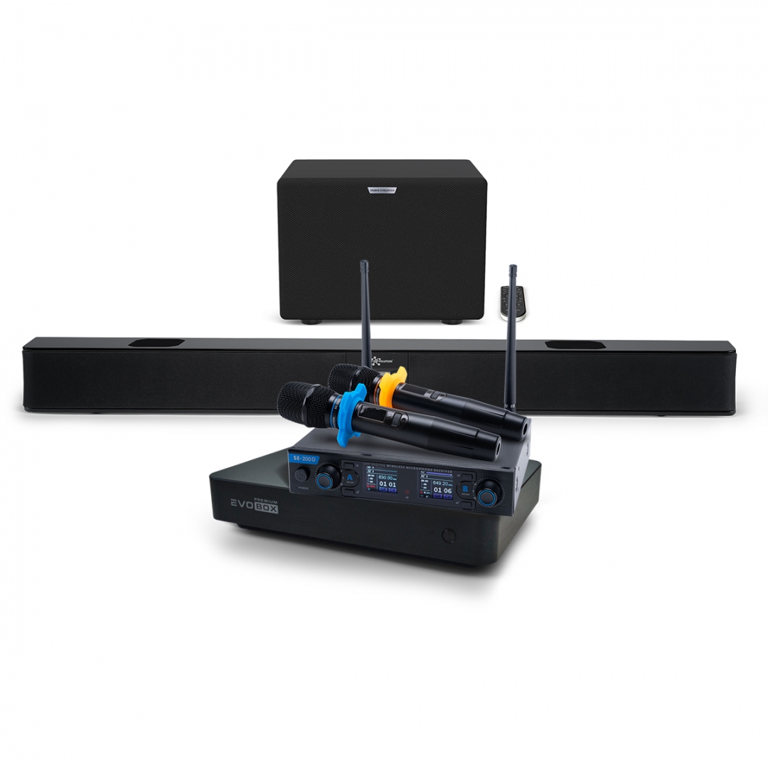 Hi-End караоке-система EVOBOX Premium + EvoSoundBar (саундбар с караоке) в Камызяке